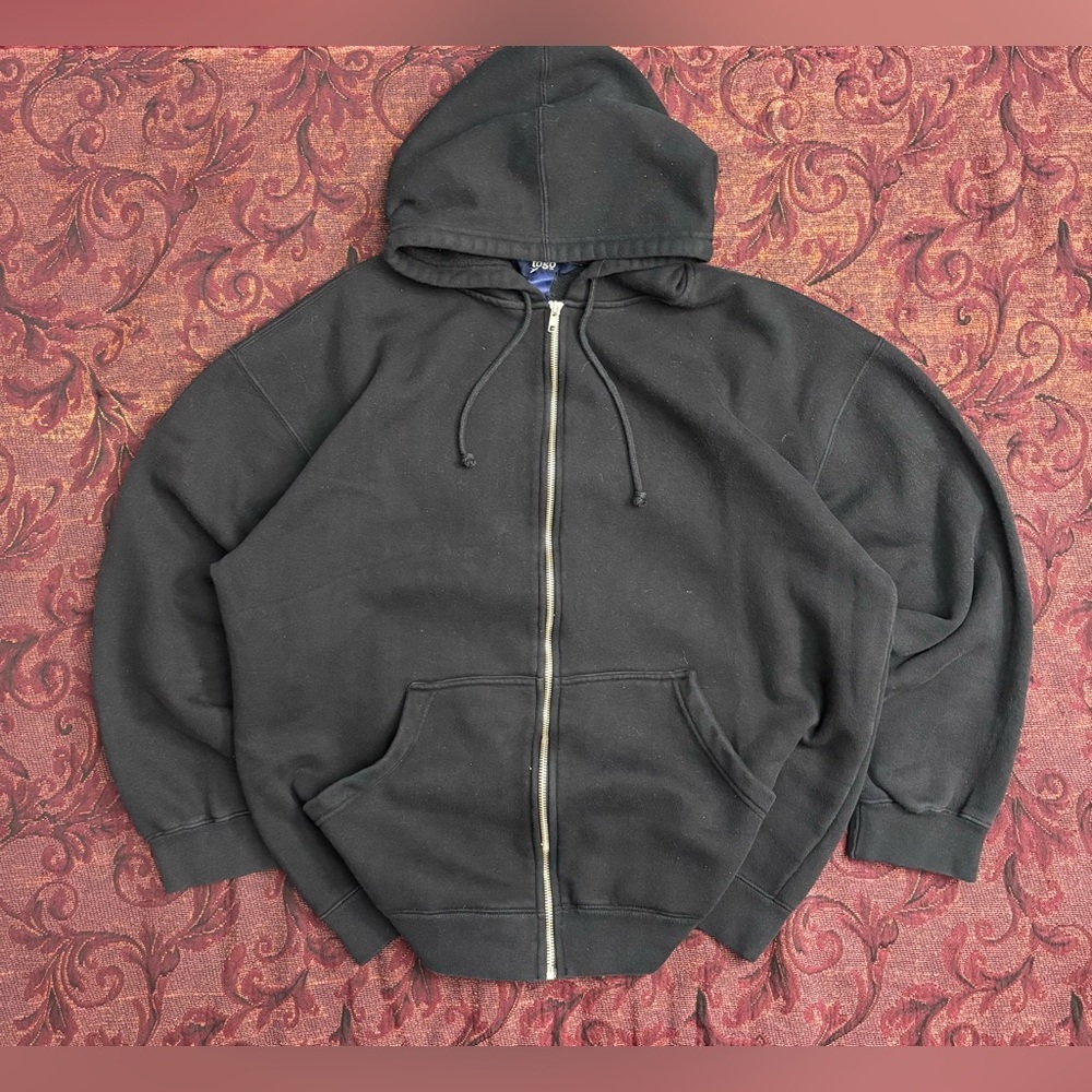 Boxy Blank Zip Up Hoodie